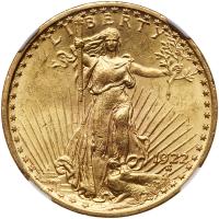 1922 $20 St. Gaudens NGC MS61