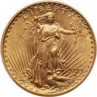 1923 $20 St. Gaudens PCGS MS62