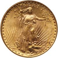 1924 $20 St. Gaudens NGC MS64