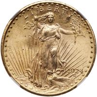 1924 $20 St. Gaudens NGC MS63