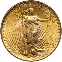 1924 $20 St. Gaudens NGC MS63