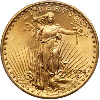 1924 $20 St. Gaudens PCGS MS63