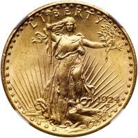 1924 $20 St. Gaudens NGC MS62