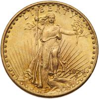 1924 $20 St. Gaudens PCGS Unc Details