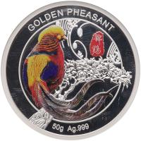 China (People's Republic). Golden Pheasant Official Mint 50 Gram Silver Medal, 2017