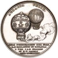 France. First Manned Balloon Flight Medal, 1976 NGC MS63