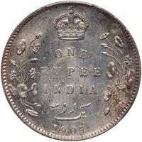 India-British. Rupee, 1907-C PCGS MS63 - 2