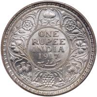 India-British. Rupee, 1917-C PCGS MS64 - 2