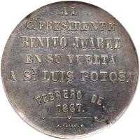 Mexico. Medal, 1867 PCGS About Unc