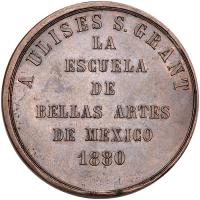 Mexico. Ulysses S. Grant Belles Artes Copper Medal, 1880 EF to About Unc - 2