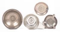 Mexico. Four Silver Dishes, Three with Un Pesos and One with 5 Pesos at Base EF