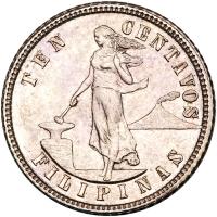 Philippines. 10 Centavos, 1904 PCGS MS64