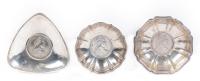 Worldwide. Three Small Silver Trays with Austrian Maria Theresa Restrike Talers at Base