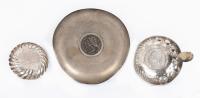 Worldwide. Lot of Silver Dishes or Ash Trays with Spain 5 Pesetas at Base: