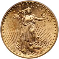 1911-D $20 St. Gaudens PCGS MS63