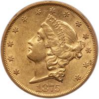 1875-S $20 Liberty PCGS AU55