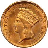 1854 $3 Gold PCGS MS62