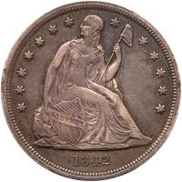 1842 Liberty Seated $1 PCGS EF40