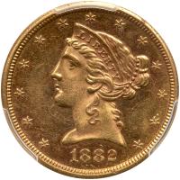 1882-S $5 Liberty PCGS MS62