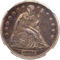 1870 Liberty Seated $1 NGC AU50