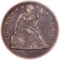 1843 Liberty Seated $1 PCGS EF45