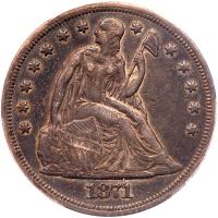 1871 Liberty Seated $1 PCGS EF45