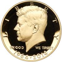 2014-W 50th Anniversary Kennedy Half Dollar Gold Proof Coin