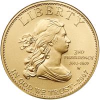 2007-W First Spouse Jefferson's Liberty $10 Gold Coin