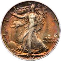 1946 Liberty Walking 50C. Dbld Die Rev PCGS MS64