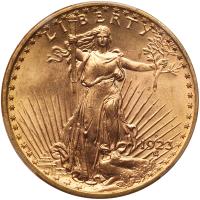 1923-D $20 St. Gaudens PCGS MS65