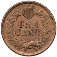 1864 Indian Head 1C. Bronze, with L AU50 - 2