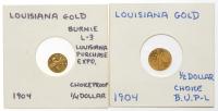 1904 Louisiana Gold Half Dollar and 1904 Louisiana Gold Quarter Dollar