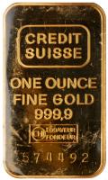 Gold One Ounce Credit Swisse .999 fine Gold Ingot