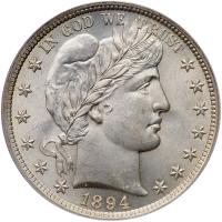 1894 Barber 50C PCGS MS64