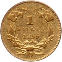 1855-O $1 Gold Indian PCGS AU50 - 2