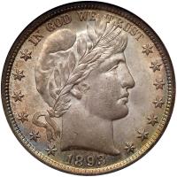 1893 Barber 50C NGC MS63