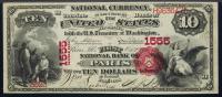 1875, $10 National Bank Note. First NB of Paris, Illinois. PMG Ch. Unc. 64 EPQ