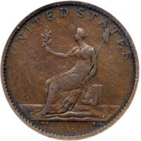 1783 Washington token. Draped bust, with button - 2