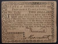 Rhode Island. July 2, 1780 $2.00 Issued Note w/ Back Signature PCGS Choice VF