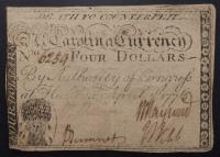 North Carolina. April 2, 1776 $4.00 Sheaf of Wheat
