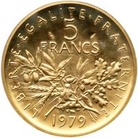 France. Piedfort 5 Francs, 1979 PCGS Specimen 68 - 2