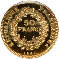France. Piedfort 50 Francs, 1980 PCGS Specimen 67 - 2