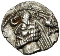 Parthian Kingdom. Phraates IV. Silver Drachm (3.48 g), 38/7-2 BC EF