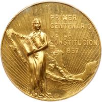 Mexico. Gold Medal (50 Pesos), 1957 PCGS MS65