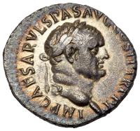 Vespasian. Silver Denarius (3.29 g), AD 69-79 EF