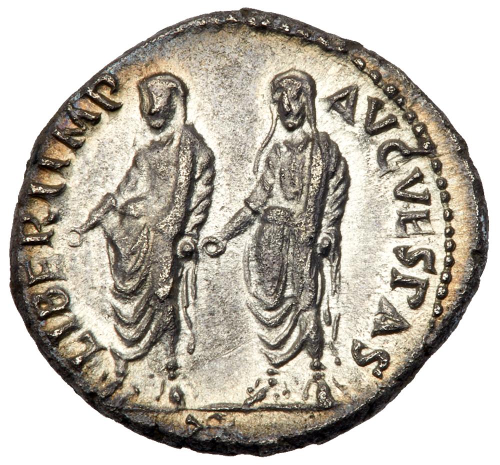 Vespasian. Silver Denarius (3.29 G), AD 69-79 EF