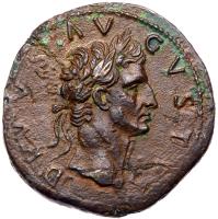 Divus Augustus. Ã Sestertius (25.62 g), died AD 14 Choice VF