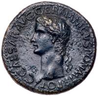 Gaius Caligula. Ã Sestertius (28.77 g), AD 37-41 VF