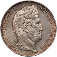 France. 5 Francs, 1847-A PCGS MS63