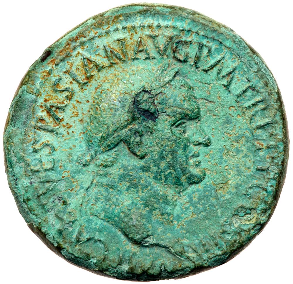Vespasian. Ã Sestertius (23.21 g), AD 6979 VF